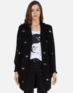 Isla Bead Eyes 12 Isla Bead Eyes -Sweater Store 1058 BGR 12654 BLK color bead eyes cardigan wrap lauren moshi 01