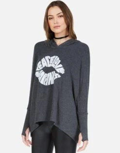 Wilma Happiness Lip 14 Wilma Happiness Lip -Sweater Store 1092 HAC 12735 BLK happiness lip hoodie lauren moshi 04