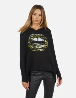 Wilma Camo Lip -Sweater Store 1092 HAC 14036 BLK 01