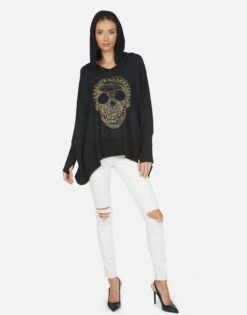 Wilma X Beaded Chain Skull 10 Wilma X Beaded Chain Skull -Sweater Store 1092 HAC 14336 BLK 03