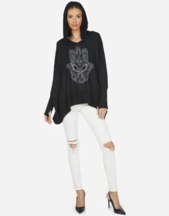 Wilma X Butterfly Hamsa -Sweater Store 1092 HAC X14468 BLK 02