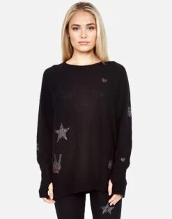 Ladona Crystal Elements -Sweater Store 1209 CSM 12340 BLK 02