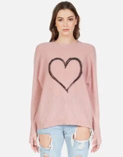 Ladona Spray Heart -Sweater Store 1209 CSM 12737 MAU spray heart cashmere sweater lauren moshi 01