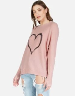 Ladona Spray Heart -Sweater Store 1209 CSM 12737 MAU spray heart cashmere sweater lauren moshi 02