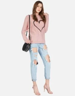 Ladona Spray Heart -Sweater Store 1209 CSM 12737 MAU spray heart cashmere sweater lauren moshi 05