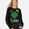 Ladona X Lucky Clover 1 Ladona X Lucky Clover -Sweater Store 1209 CSM X13558 BLK 01
