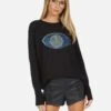 Ladona X Crystal Peace Evil Eye -Sweater Store 1209 CSM X4639 BLK 02