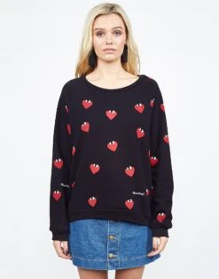 Noleta Mini Heartface 10 Noleta Mini Heartface -Sweater Store 1217 CSA 12089 BLK front