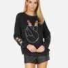 Noleta Lipstick Peace -Sweater Store 1217 MSF 13928 BLK 01
