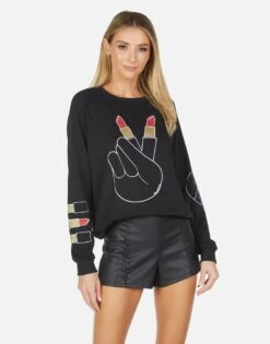 Noleta Lipstick Peace -Sweater Store 1217 MSF 13928 BLK 03