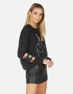 Noleta Lipstick Peace -Sweater Store 1217 MSF 13928 BLK 06