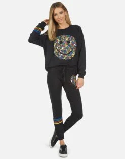 Jess Lucky Happy Face -Sweater Store 1217 MSF 14019 BLK 06 df154596 6a49 45d9 9e90 6f99d9004acf
