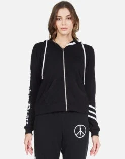 Lennox World Peace -Sweater Store 1287 CSA 22797 BLK world peace hoodie lauren moshi 01