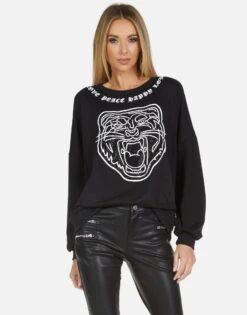 Sierra Crystal Tiger -Sweater Store 1298 MSF 13810 BLK 03