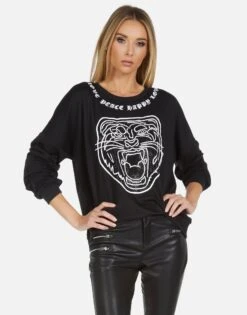 Sierra Crystal Tiger -Sweater Store 1298 MSF 13810 BLK 05