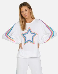 Everly Multi Outline Star 11 Everly Multi Outline Star -Sweater Store 1381 HAC 13611 WHT 03