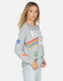 Everly Peace Love Stripe -Sweater Store 1381 HAC 14094 HEG 05