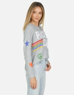 Everly Peace Love Stripe -Sweater Store 1381 HAC 14094 HEG 06