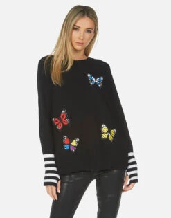 Paloma Butterfly Patches -Sweater Store 1462 CSM 1P152 BLKCRME 03 877e7da2 9a49 4df0 ae44 a6479afb61bc