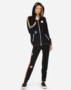 Justine Peace Love Moshi Patches 9 Justine Peace Love Moshi Patches -Sweater Store 1479 MSF 24396 BLK 01