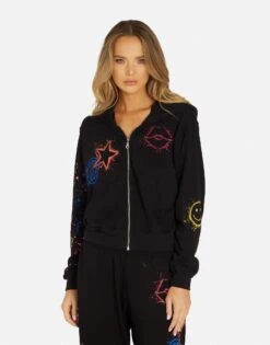 Lachelle Splatter Elements -Sweater Store 1544 FTL 35017 BLK 01