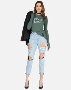 Mckinley Peace Love Spray -Sweater Store 2158 THR 12753 HUNT spray peace love fitted tee lauren moshi 04