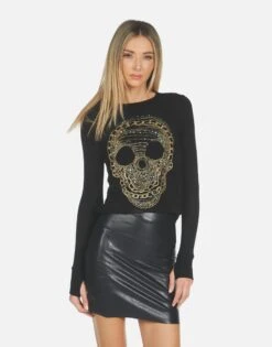 Mckinley X Beaded Chain Skull 11 Mckinley X Beaded Chain Skull -Sweater Store 2158 THR 14336 BLK 05
