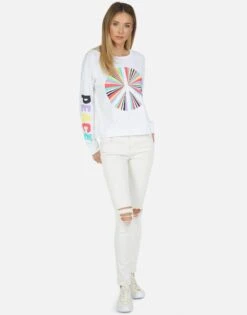 Luella Rainbow Ray Peace 13 Luella Rainbow Ray Peace -Sweater Store 2254 CTT 13670 WHT 03