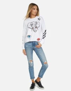Luella Elephant Bolt Elements 12 Luella Elephant Bolt Elements -Sweater Store 2254 CTT 14057 WHT 02