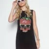 Deanna Strawberry Skull -Sweater Store 3047 RSN 11919 BLK