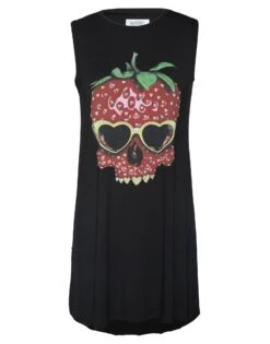 Deanna Strawberry Skull -Sweater Store 3047 RSN 11919 BLK prod front