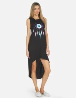 Genevieve Foil Electric Star Eye -Sweater Store 3076 CTT 14264 BLK 04