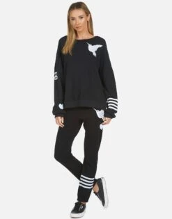 Gia Hummingbird Love -Sweater Store 4009 CSA 13733 BLK 02
