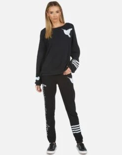 Gia Hummingbird Love -Sweater Store 4009 CSA 13733 BLK 03