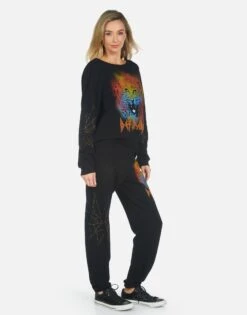 Gia Def Leppard Leopard -Sweater Store 4009 CSA 14256 BLK 08