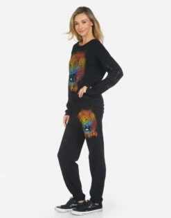 Gia Def Leppard Leopard -Sweater Store 4009 CSA 14256 BLK 09