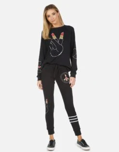Jess Lipstick Peace 14 Jess Lipstick Peace -Sweater Store 4074 MSF 13930 BLK 07