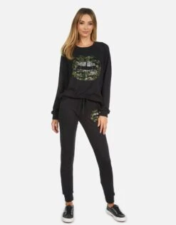Jess Camo Lip -Sweater Store 4074 MSF 14047 BLK 07