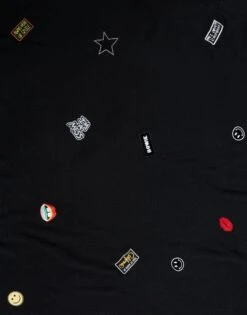 X Bexley X Allover Patches -Sweater Store 9117 CSM 1P117 BLK allover patches cashmere blanket lauren moshi 02