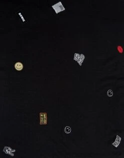 X Bexley X Allover Patches -Sweater Store 9117 CSM 1P117 BLK allover patches cashmere blanket lauren moshi 03