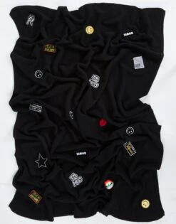 X Bexley X Allover Patches -Sweater Store 9117 CSM 1P117 BLK allover patches cashmere blanket lauren moshi 06