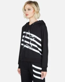Mynx Lightning Bolt Star 19 Mynx Lightning Bolt Star -Sweater Store Lauren Moshi Lightning Bolt Stripe Star Hoodie 1342 MSF 12996 BLK 01