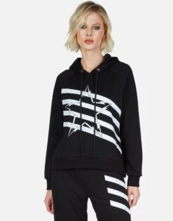 Mynx Lightning Bolt Star 15 Mynx Lightning Bolt Star -Sweater Store Lauren Moshi Lightning Bolt Stripe Star Hoodie 1342 MSF 12996 BLK 08