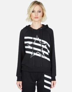 Mynx Lightning Bolt Star 20 Mynx Lightning Bolt Star -Sweater Store Lauren Moshi Lightning Bolt Stripe Star Hoodie 1342 MSF 12996 BLK 09