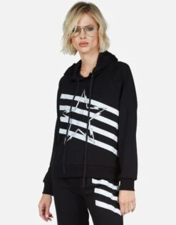 Mynx Lightning Bolt Star 17 Mynx Lightning Bolt Star -Sweater Store Lauren Moshi Lightning Bolt Stripe Star Hoodie 1342 MSF 12996 BLK 11