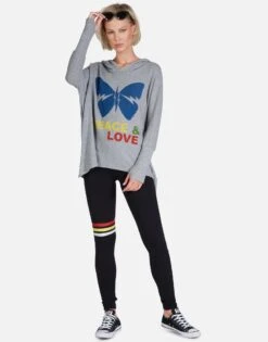 Wilma Peace & Love Butterfly 14 Wilma Peace & Love Butterfly -Sweater Store Lauren Moshi Peace and Love Butterfly Womens Hoodie 1092 HAC 12926 HEG 04