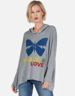 Wilma Peace & Love Butterfly 13 Wilma Peace & Love Butterfly -Sweater Store Lauren Moshi Peace and Love Butterfly Womens Hoodie 1092 HAC 12926 HEG 06