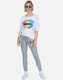 Kizzy Rainbow Smudge Lip -Sweater Store Lauren Moshi Rainbow Smudge Lip Sweatpant 4056 HAC 12946 HEG 06