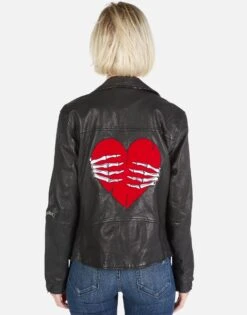 Posey Skeleton Hand Heart 22 Posey Skeleton Hand Heart -Sweater Store Lauren Moshi Skeleton Hand Heart Leather Jacket 1322 LTR 2P110 BLK 06