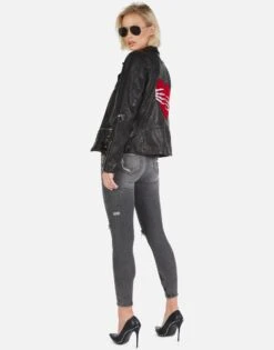 Posey Skeleton Hand Heart 23 Posey Skeleton Hand Heart -Sweater Store Lauren Moshi Skeleton Hand Heart Leather Jacket 1322 LTR 2P110 BLK 12